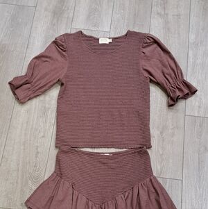 Elegant Cinnamon Color 2 Piece Nation Ensemble. Pima Cotton